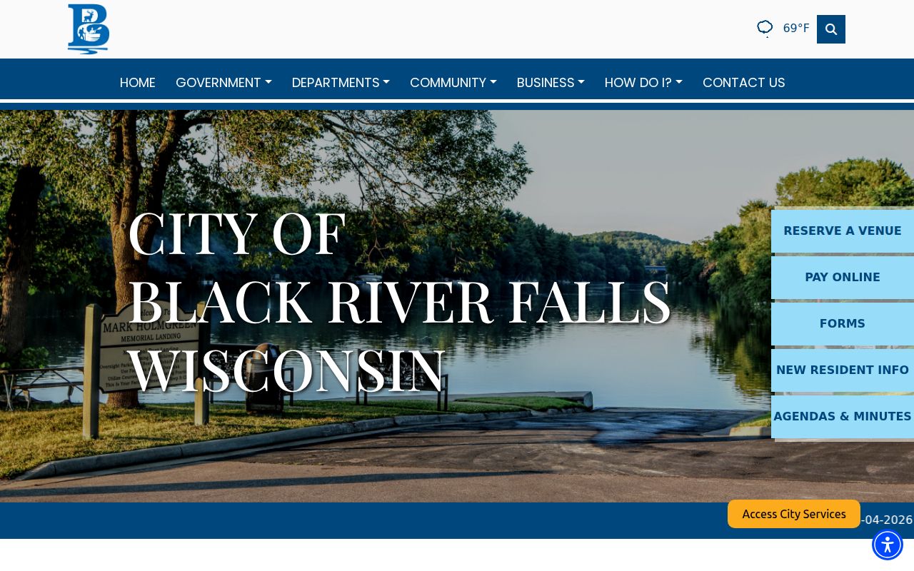 Official Black River Falls city website and municipal service page