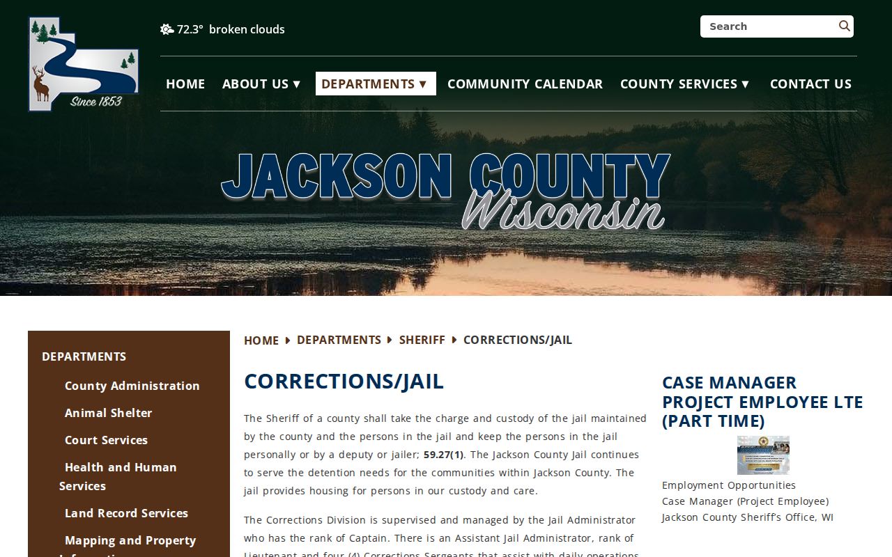 Jackson County arrest and jail custody information