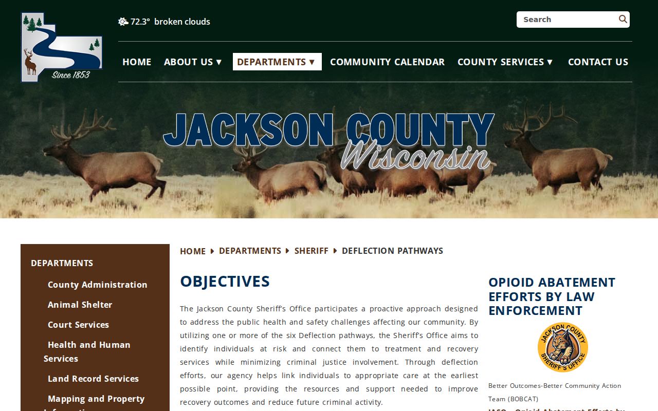 Jackson County arrest prevention and sheriff deflection pathways