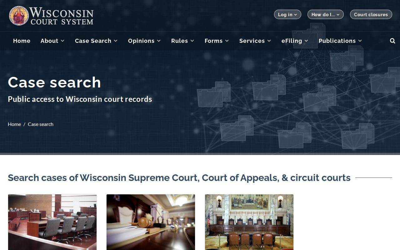 Jackson County criminal court case search through Wisconsin courts