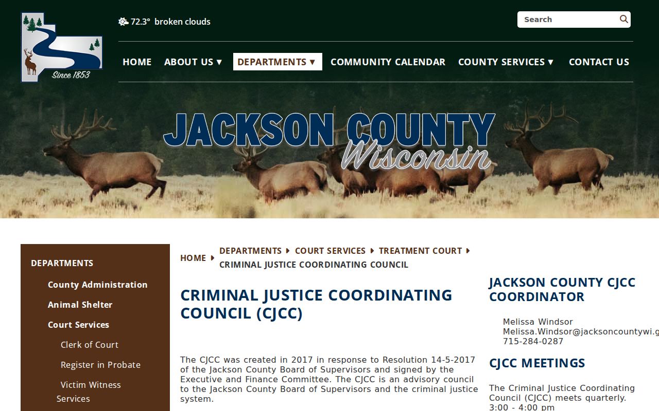 Jackson County justice council page connected with Melrose record flow