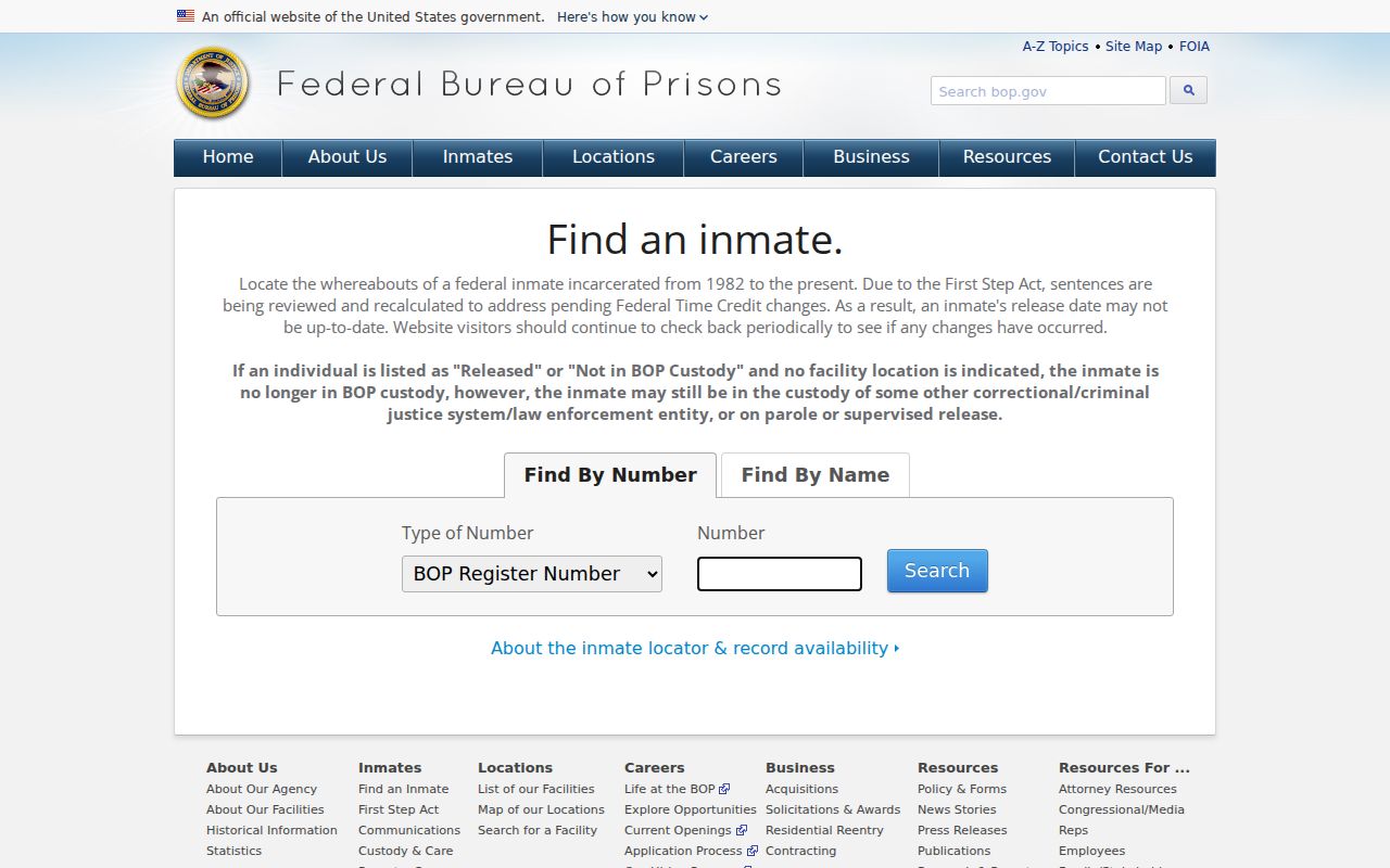 Federal custody lookup related to Jackson County criminal records