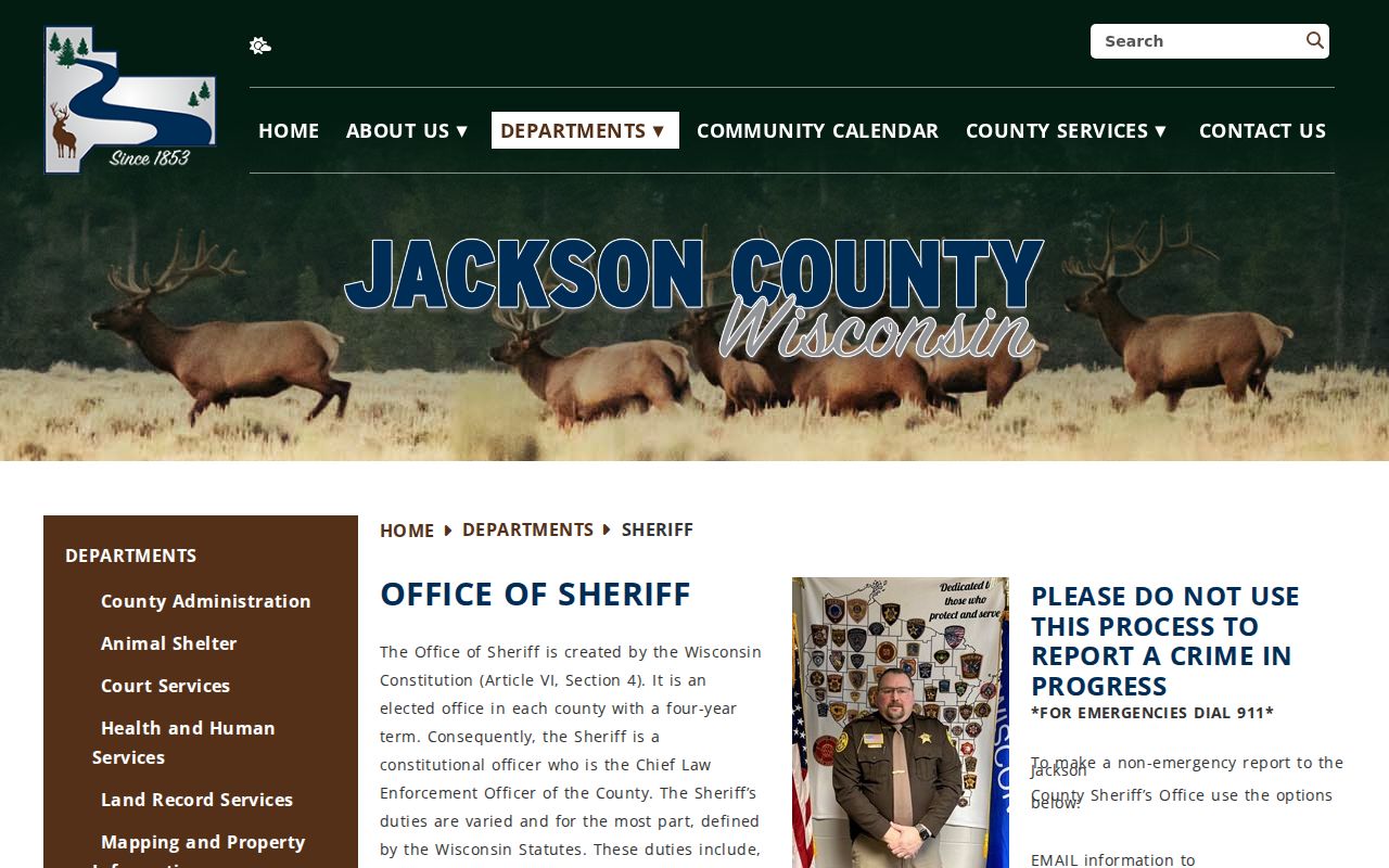 Jackson County sheriff criminal records and jail duties